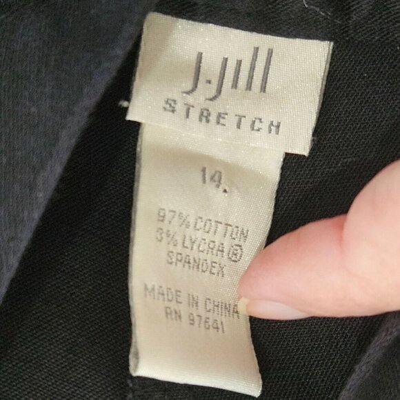 J. Jill Size 14 Stretch Cotton Spandex Straight Leg Black Pants 29" Inseam - Picture 5 of 10